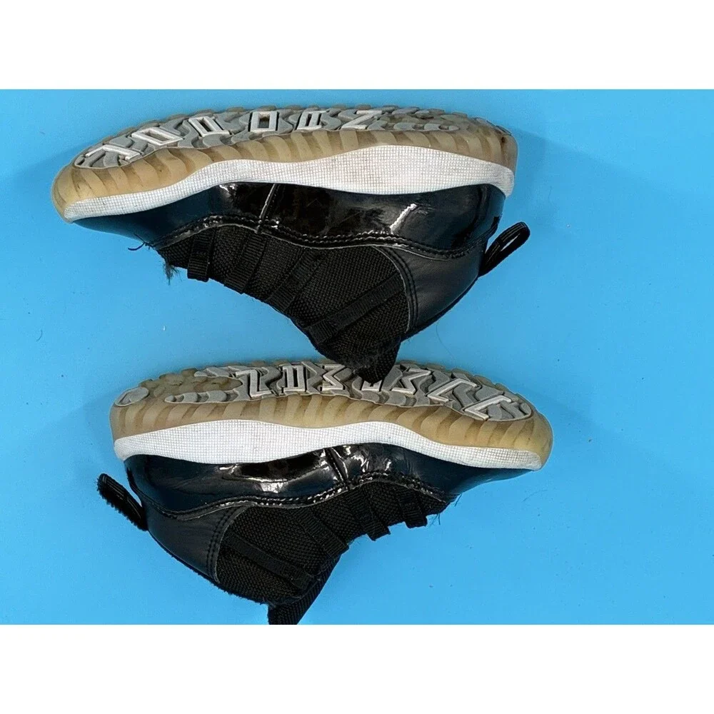 Nike Air Jordan 11 Retro Jubilee Toddler Shoes Black Patent Leather Size 10C